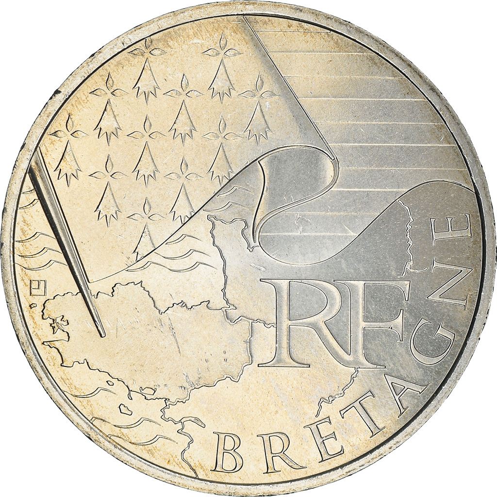 France, 10 Euro, Bretagne, 2010, Paris, , Silver, KM:1648