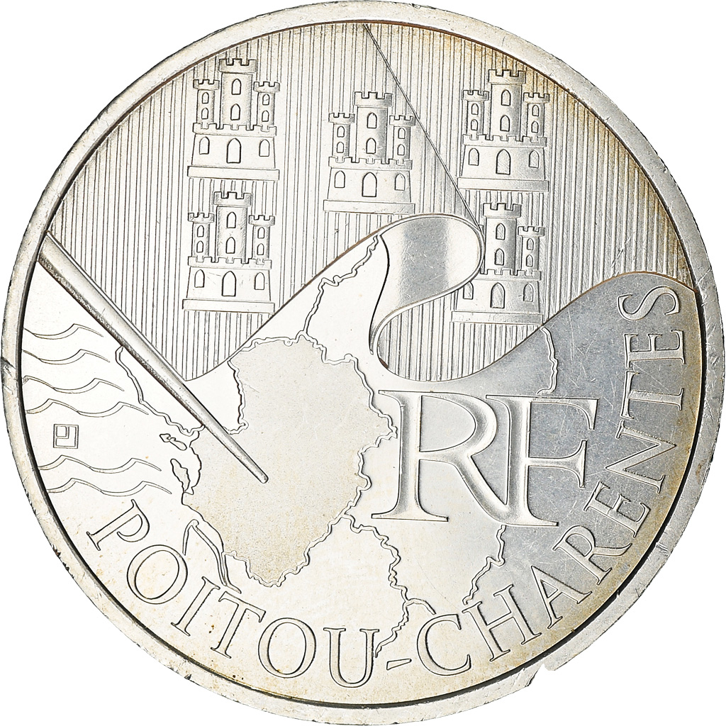 France, 10 Euro, Poitou-Charentes, 2010, Paris, , Silver, KM:1667