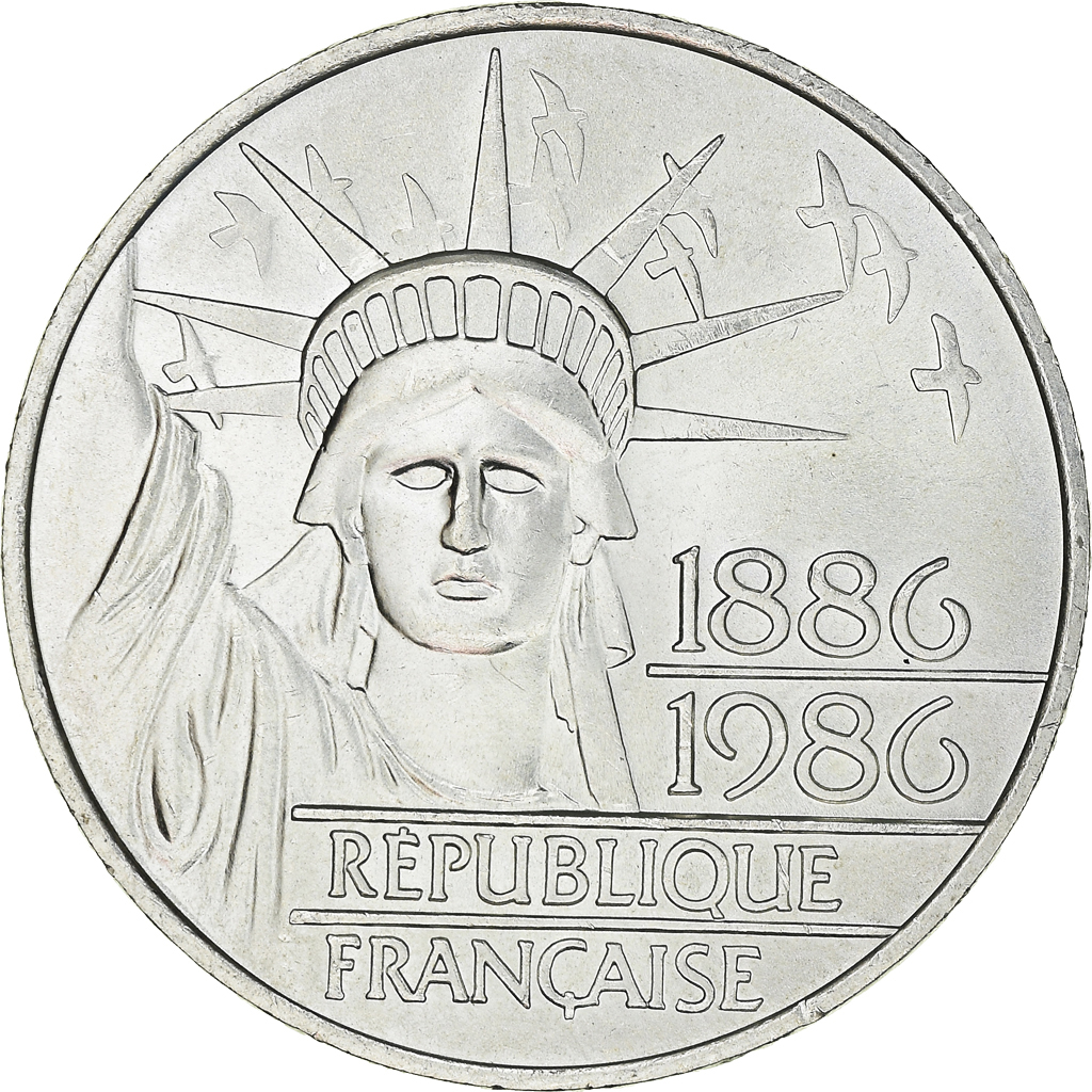 Coin, France, Statue de la Liberté, 100 Francs, 1986, , Silver, KM:960a