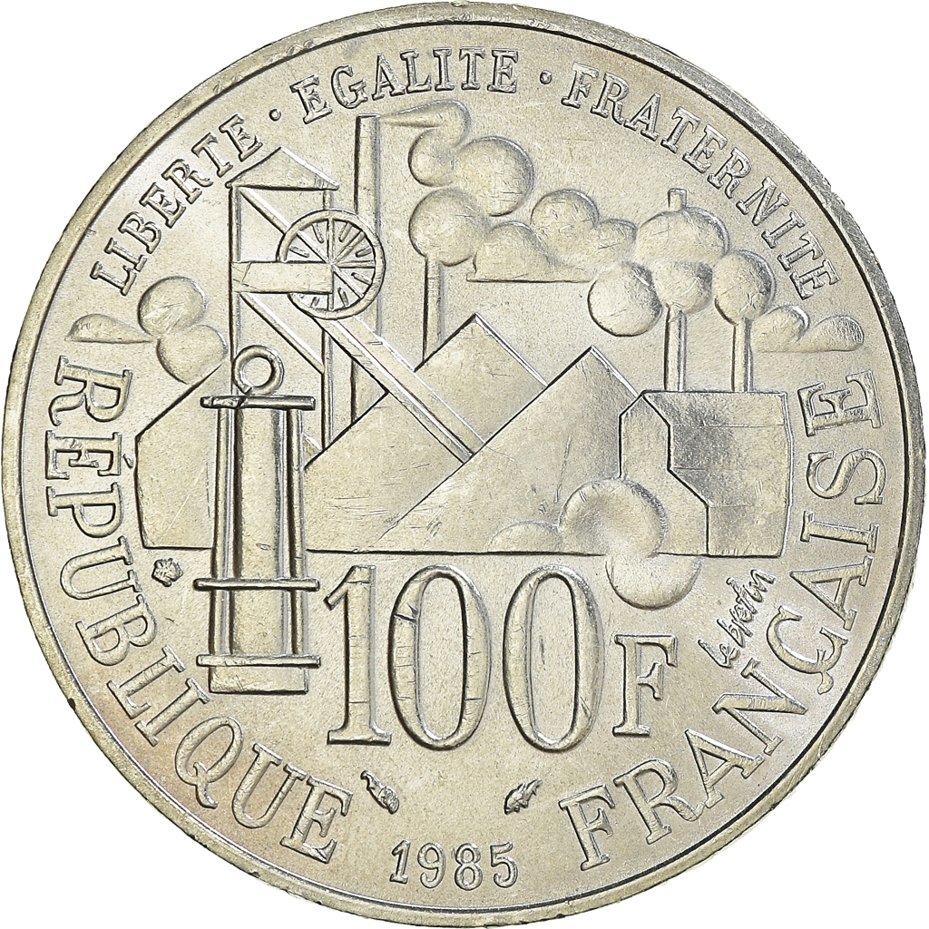 Coin, France, Germinal, 100 Francs, 1985, , Silver, KM:957, Gadoury:900
