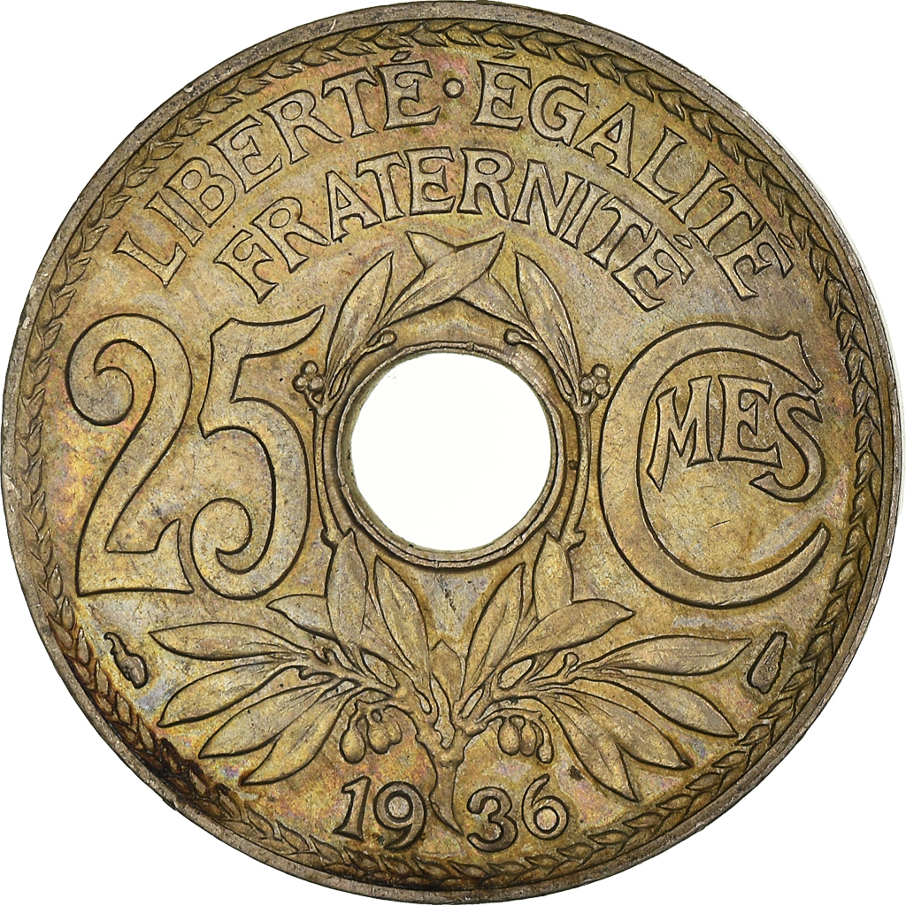 Coin, France, Lindauer, 25 Centimes, 1936, , Copper-nickel, KM:867a
