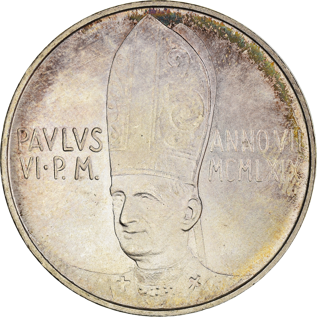 Coin, VATICAN CITY, Paul VI, 500 Lire, 1969, Roma, , Silver, KM:115