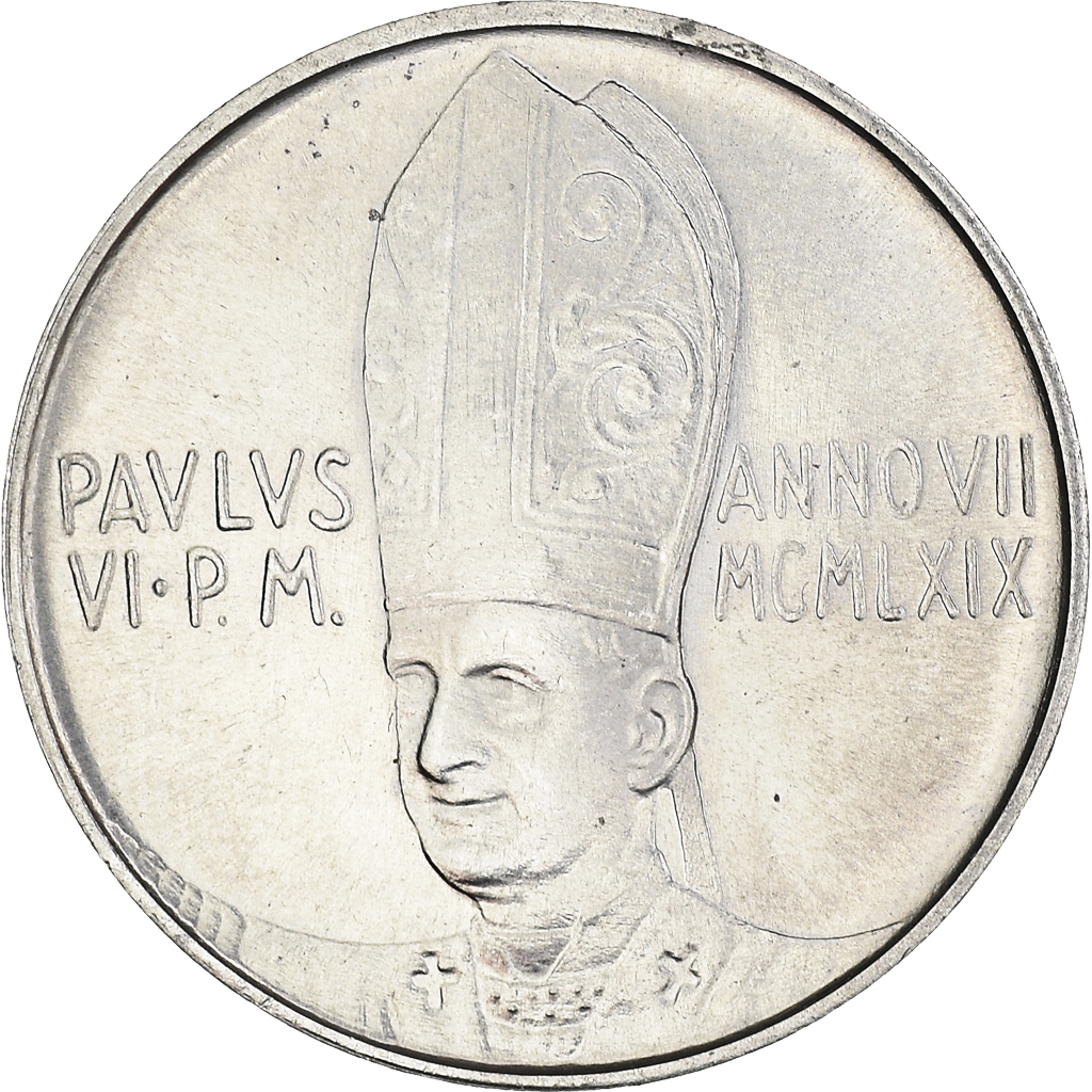 Coin, VATICAN CITY, Paul VI, 5 Lire, 1969, Roma, , Aluminum, KM:110