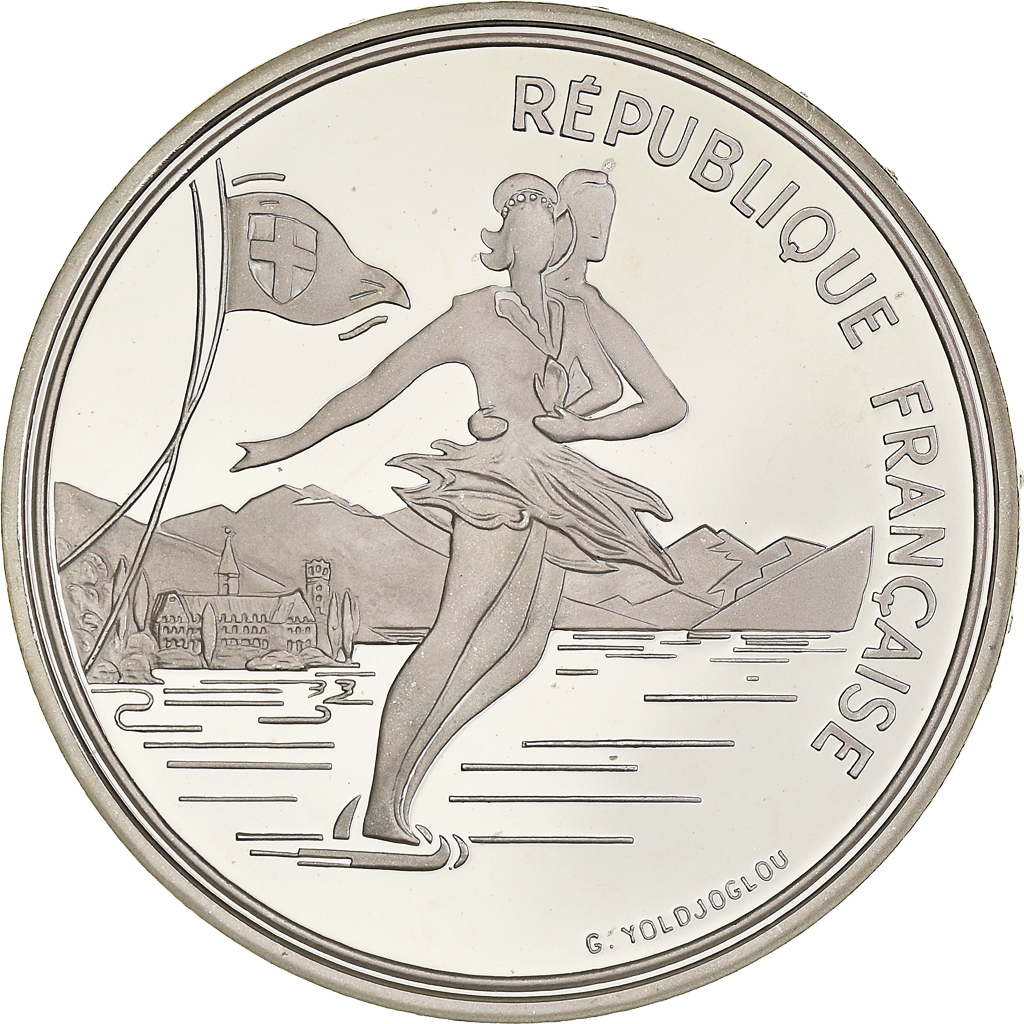 Coin, France, patinage artistique, 100 Francs, 1989, BE, , Silver