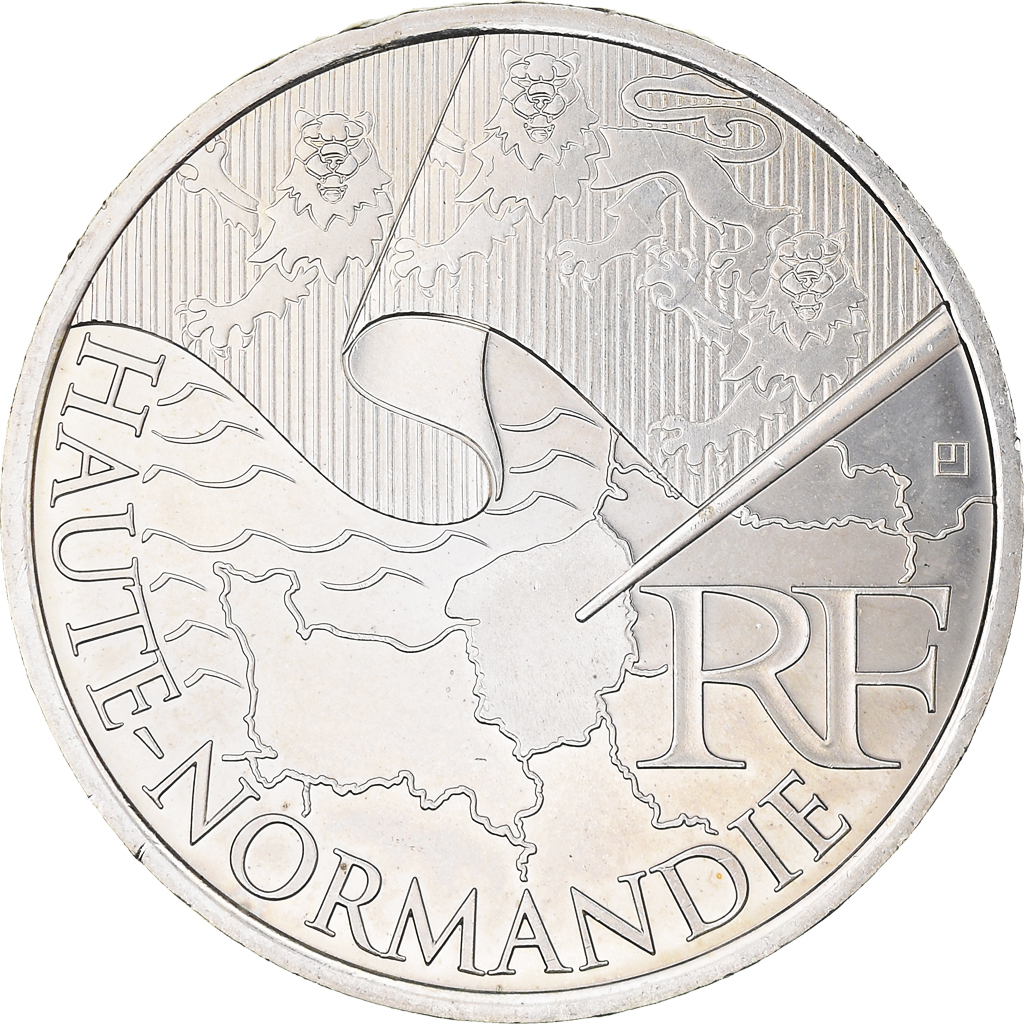 France, 10 Euro, Haute Normandie, 2010, , Silver