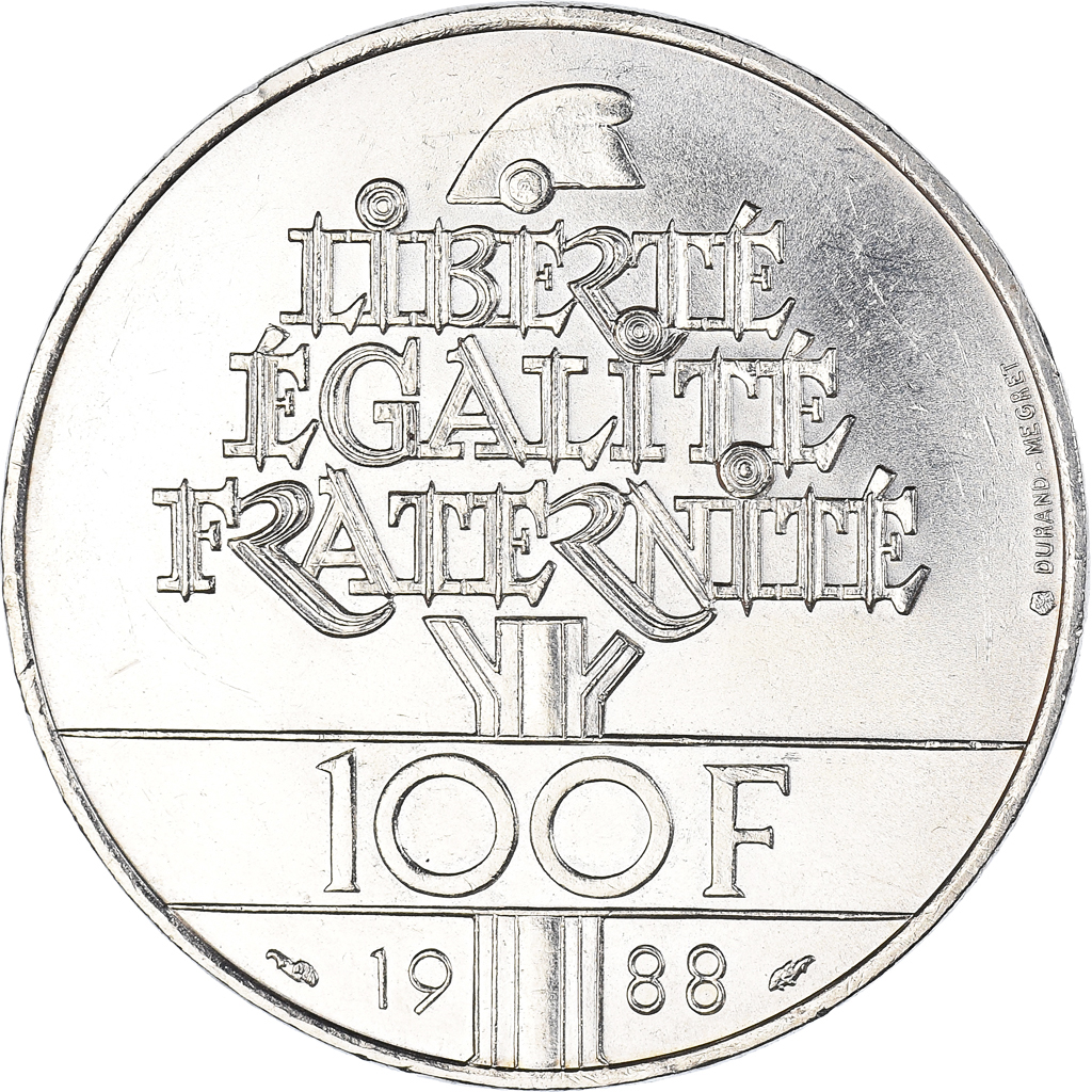 Coin, France, 100 Francs, 1988, Paris, , Silver, KM:966a, Gadoury:903