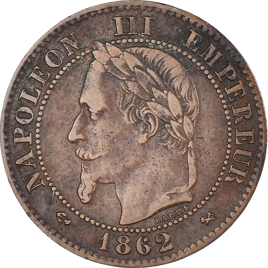 Coin, France, Napoleon III, 2 Centimes, 1862, Bordeaux, , Bronze