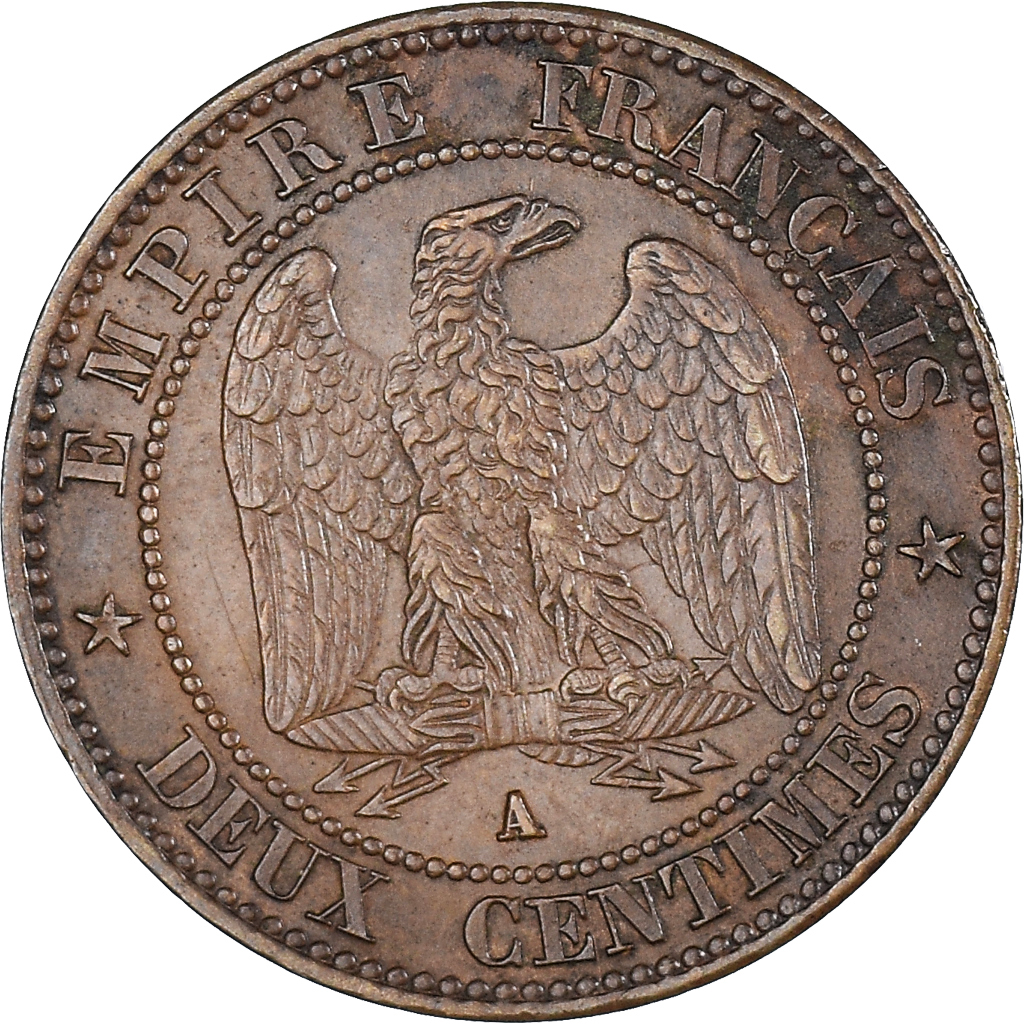 Coin, France, Napoleon III, Napoléon III, 2 Centimes, 1862, Bordeaux