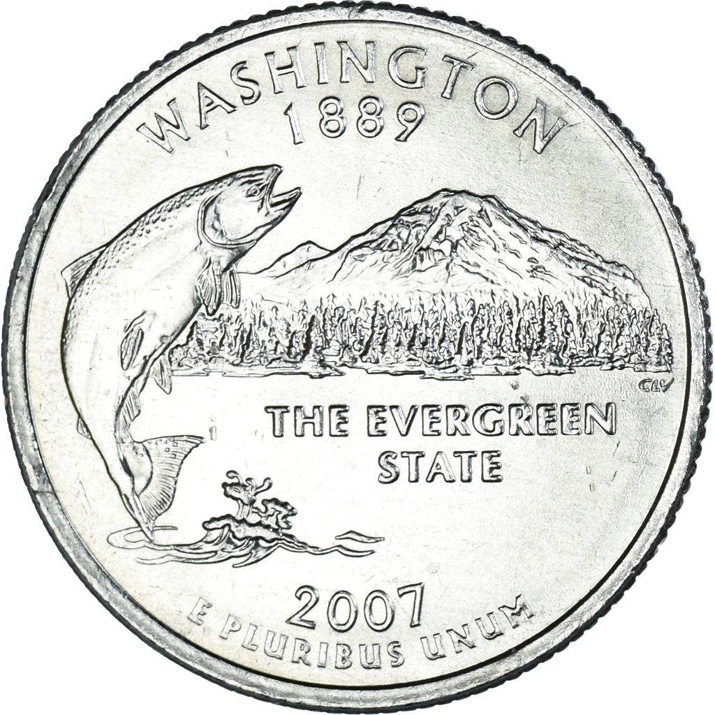 Moneda, Estados Unidos, Quarter, 2007, U.S. Mint, Denver, Washington 1889, SC