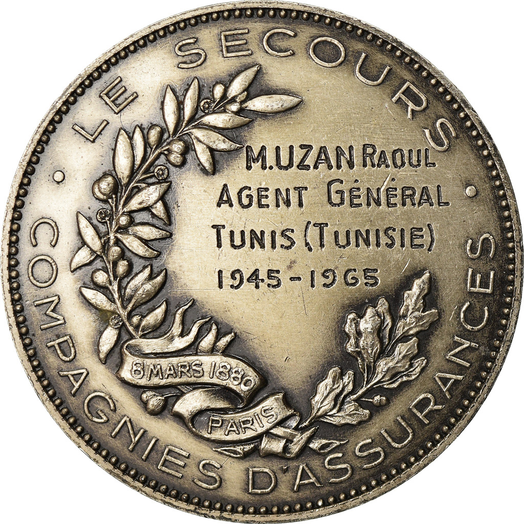 Tunisia, Token, Assurances Le Secours, Agent Général, Tunis, 1965, Lefevre