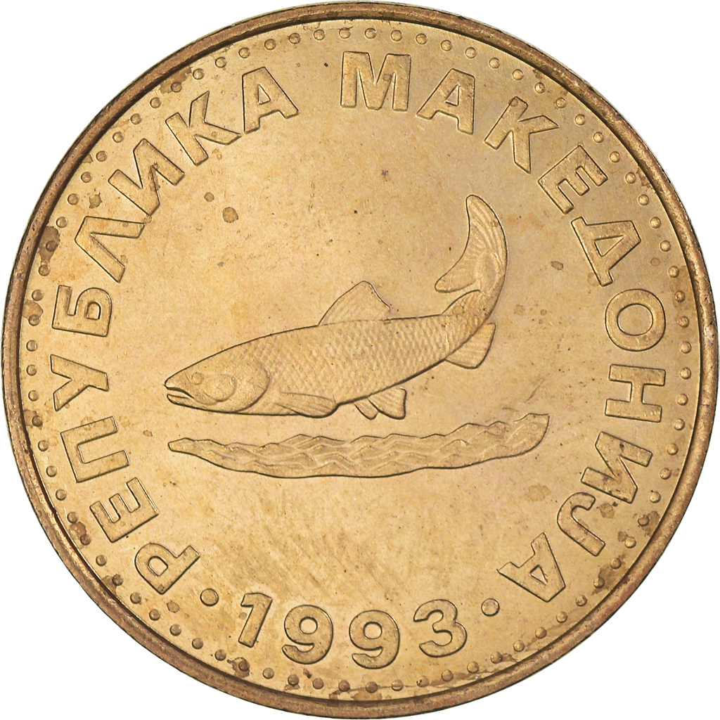 Coin, Macedonia, 2 Denari, 1993, , Brass, KM:3
