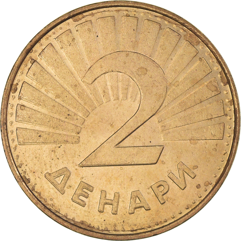 Coin, Macedonia, 2 Denari, 1993, , Brass, KM:3