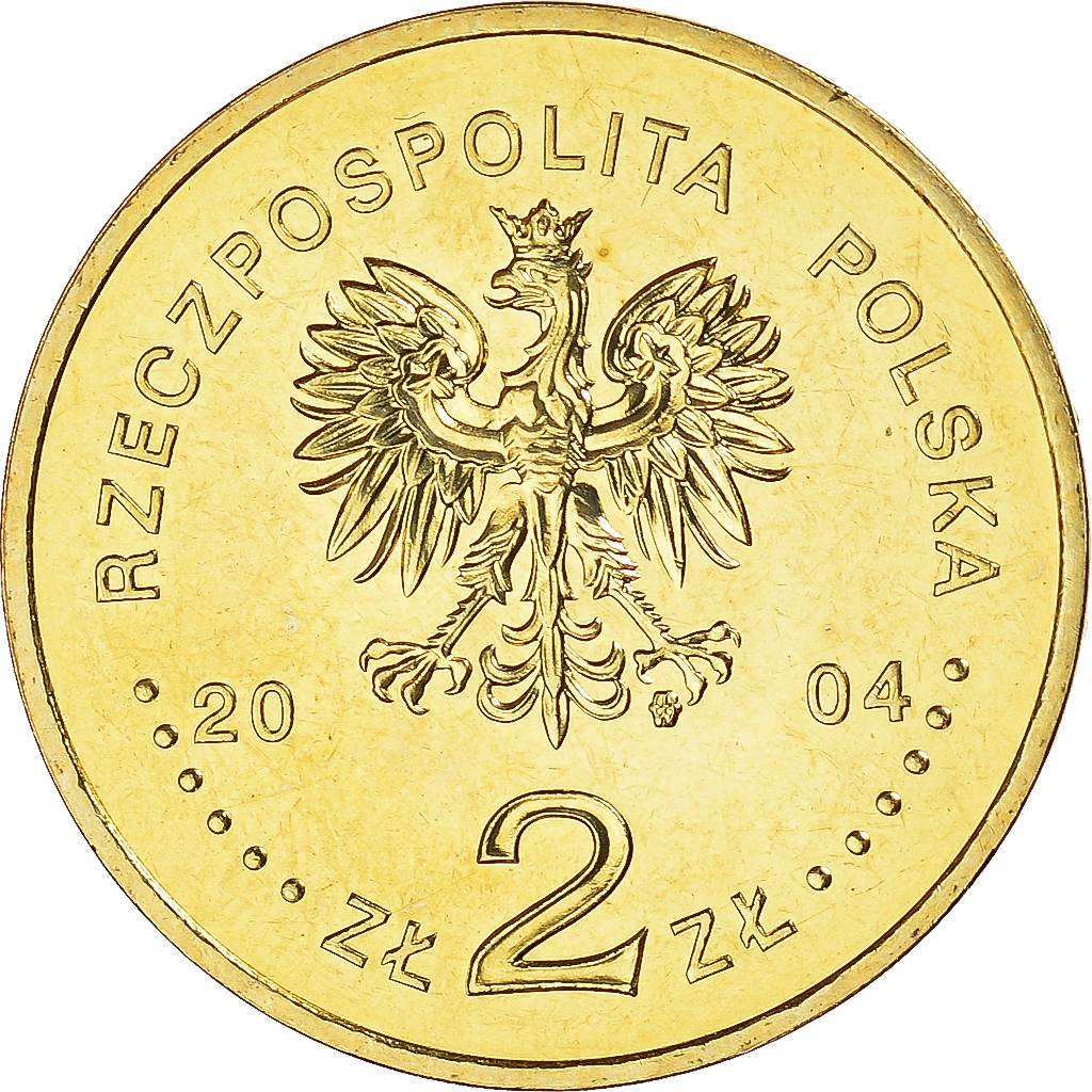 Coin, Poland, 2 Zlote, 2004, Warsaw, , Brass, KM:496