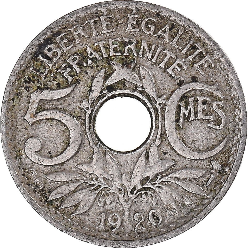 Coin, France, Lindauer, 5 Centimes, 1920, Petit module, 