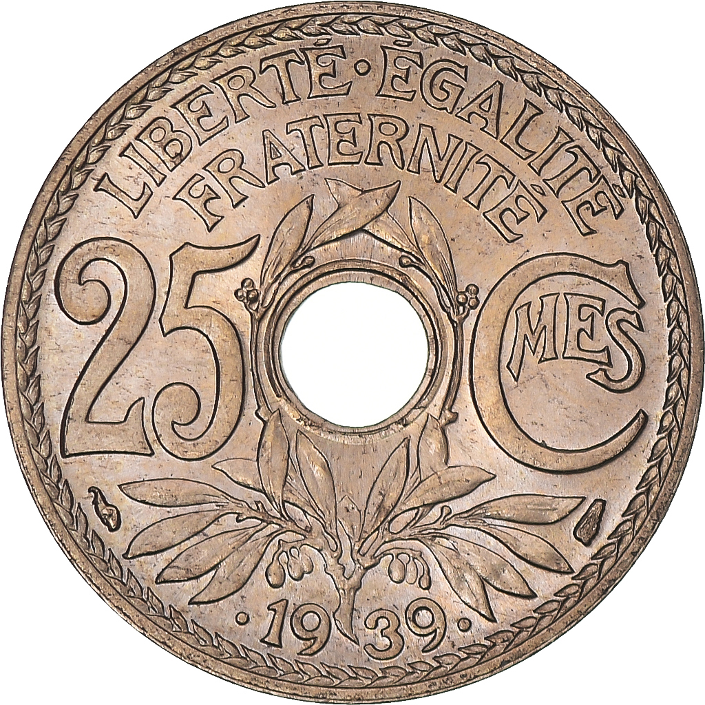 Coin, France, Lindauer, 25 Centimes, 1939, , Nickel-Bronze, KM:867b