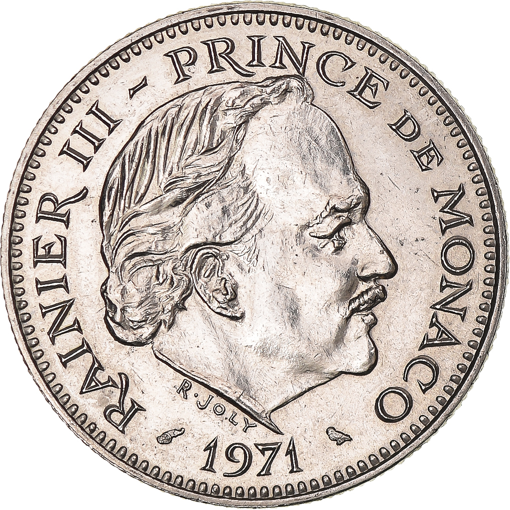 Coin, Monaco, Rainier III, 5 Francs, 1971, , Copper-nickel, KM:150