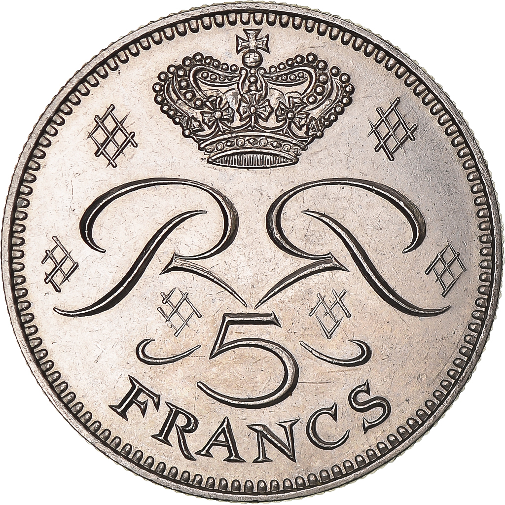 Coin, Monaco, Rainier III, 5 Francs, 1971, , Copper-nickel, KM:150