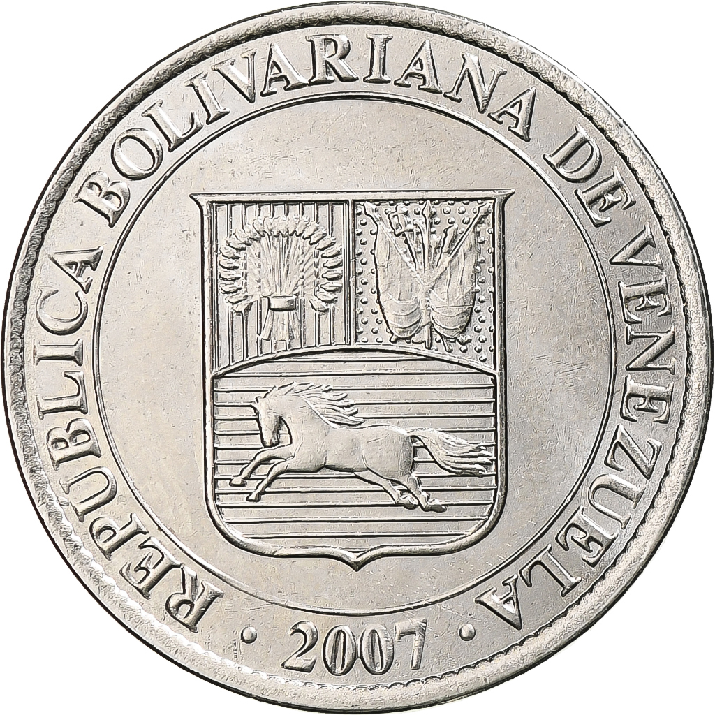 Venezuela, 12-1/2 Centimos, 2007, Maracay, Nickel plated steel, , KM:90