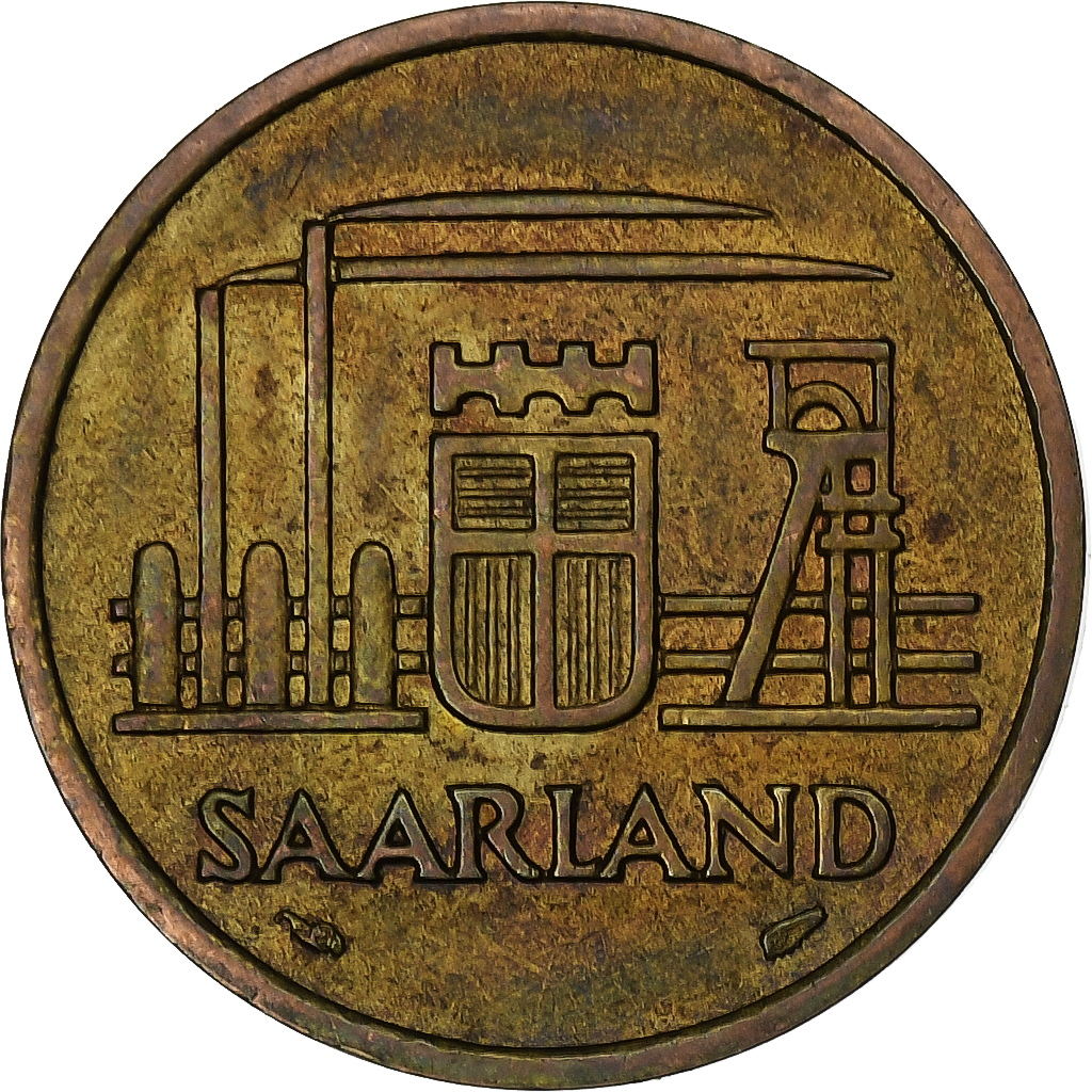Coin, SAARLAND, 20 Franken, Paris, VF, Aluminum-Bronze, KM:2