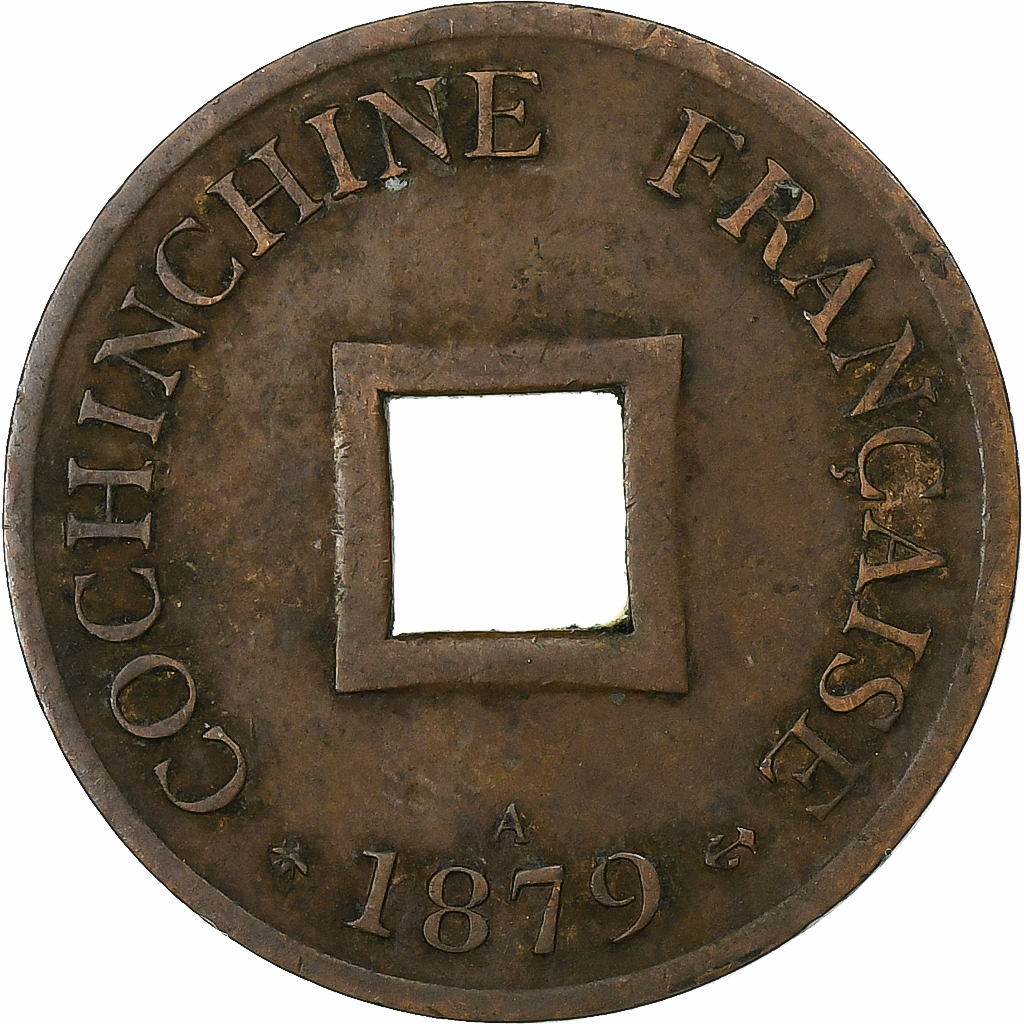 FRENCH COCHIN CHINA, Sapèque, 1879, Paris, Bronze, , KM:TS1