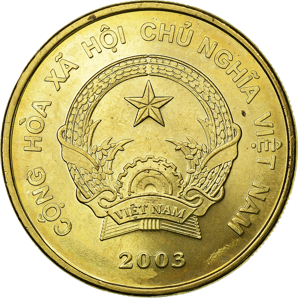 Vietnam, SOCIALIST REPUBLIC, 2000 Dông, 2003, Vantaa, Brass plated steel