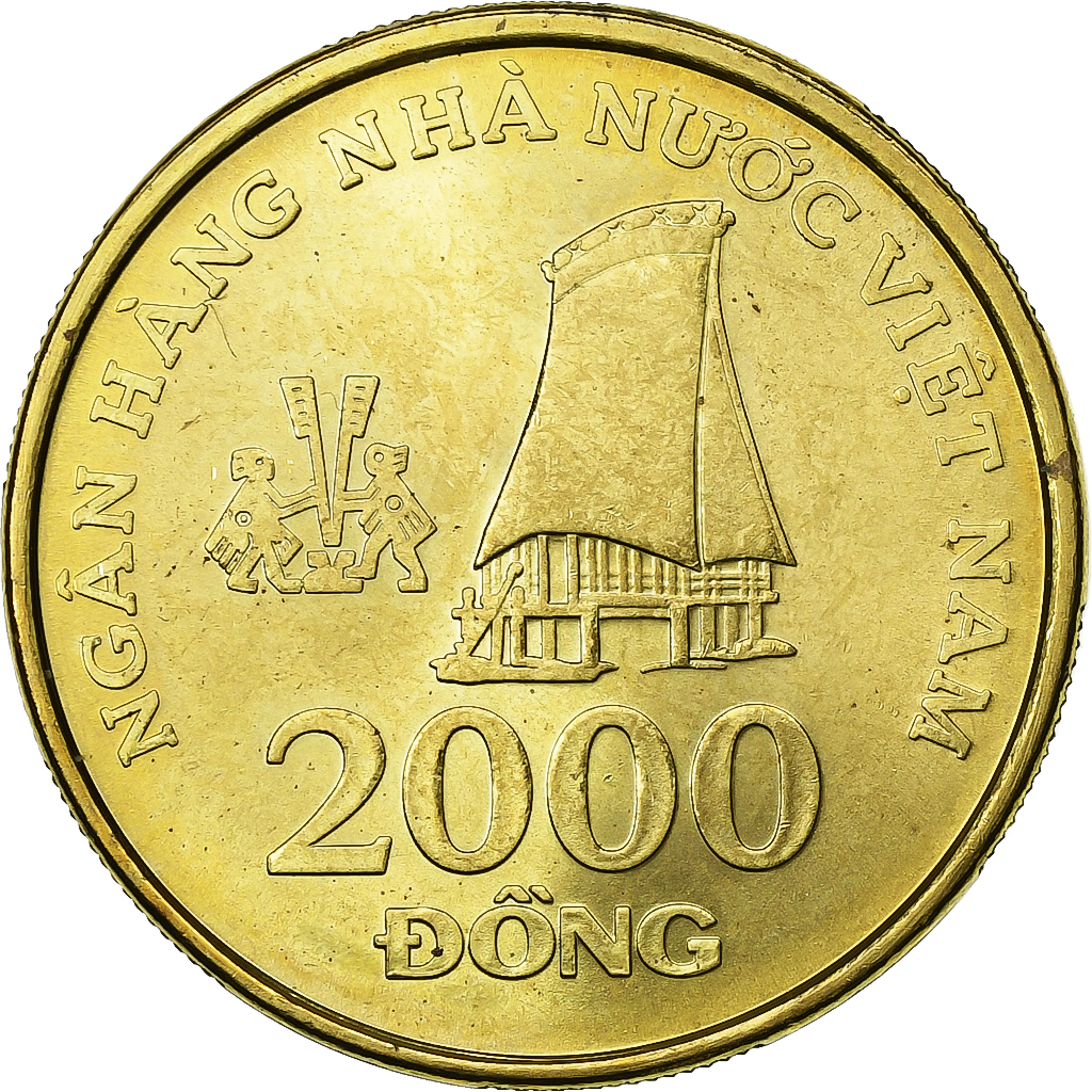 Vietnam, SOCIALIST REPUBLIC, 2000 Dông, 2003, Vantaa, Brass plated steel