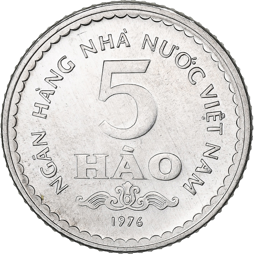 Vietnam, SOCIALIST REPUBLIC, 5 Hao, 1976, Aluminum, , KM:13