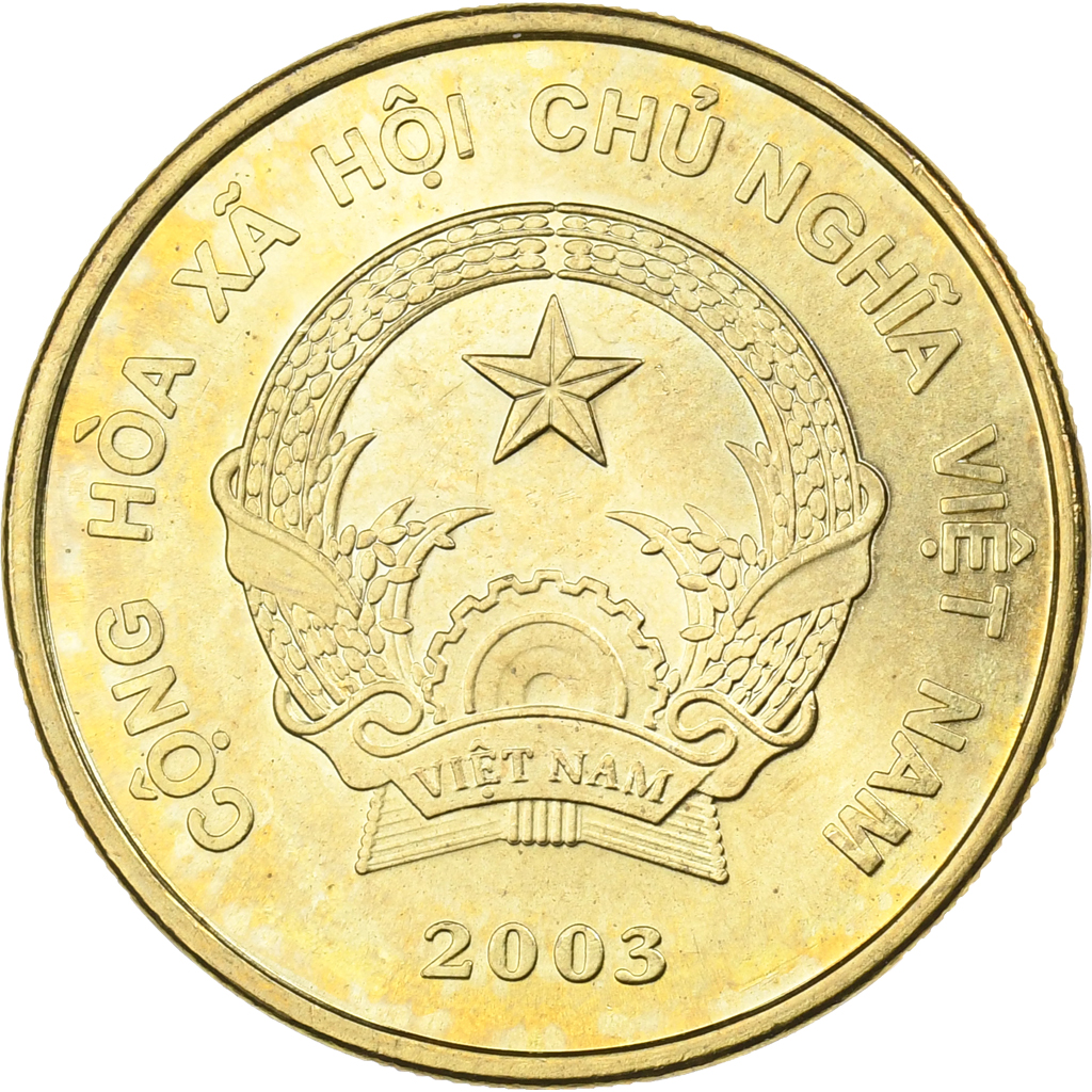 Vietnam, SOCIALIST REPUBLIC, 2000 Dông, 2003, Vantaa, Brass plated steel