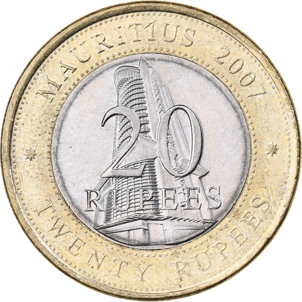 Mauritius, 20 Rupees, 2007, Bi-Metallic, MS, KM:66
