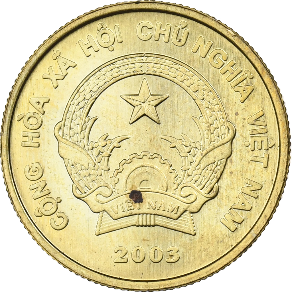 Vietnam, SOCIALIST REPUBLIC, 1000 Dông, 2003, Vantaa, Brass plated steel