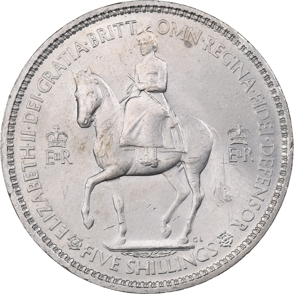 Great Britain, Elizabeth II, Crown, 1953, Copper-nickel, , KM:894