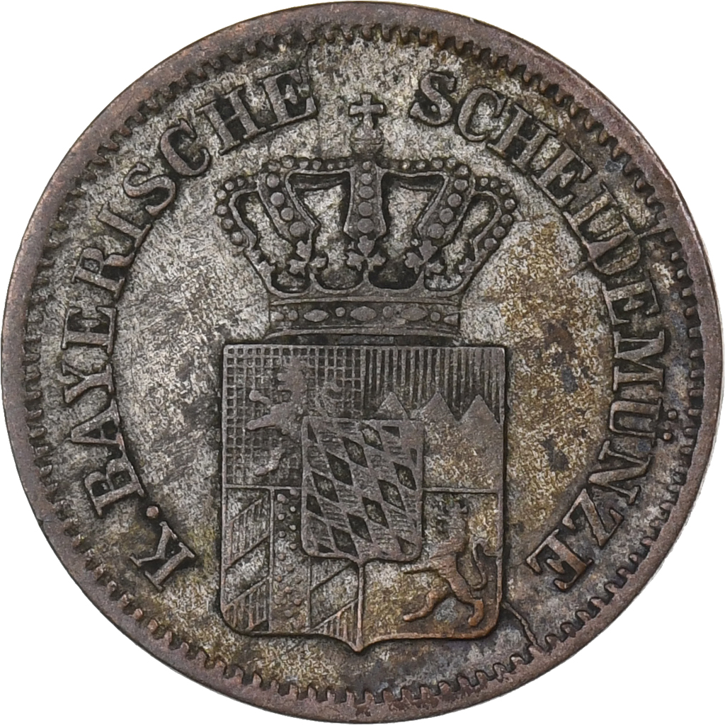 German States, BAVARIA, Ludwig II, Kreuzer, 1866, Silver, , KM:873