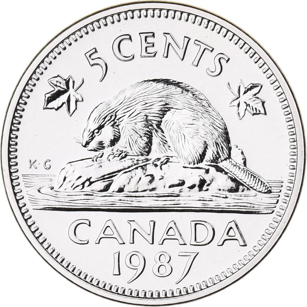 Canada, Elizabeth II, 5 Cents, 1987, Royal Canadian Mint, Copper-nickel