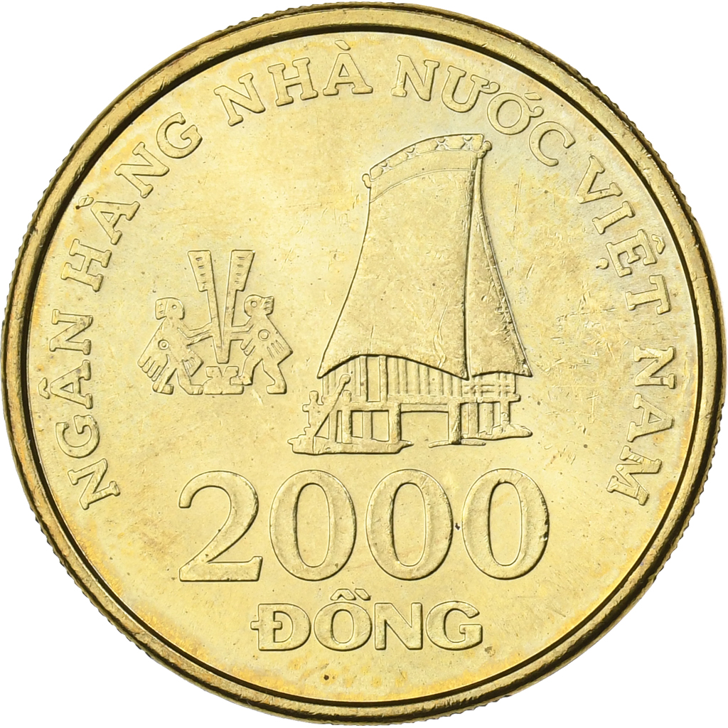 Vietnam, SOCIALIST REPUBLIC, 2000 Dông, 2003, Vantaa, Brass plated steel