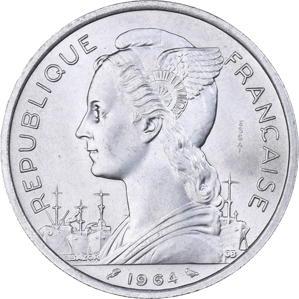 Comoros, 5 Francs, 1964, Paris, Aluminum, , KM:E3