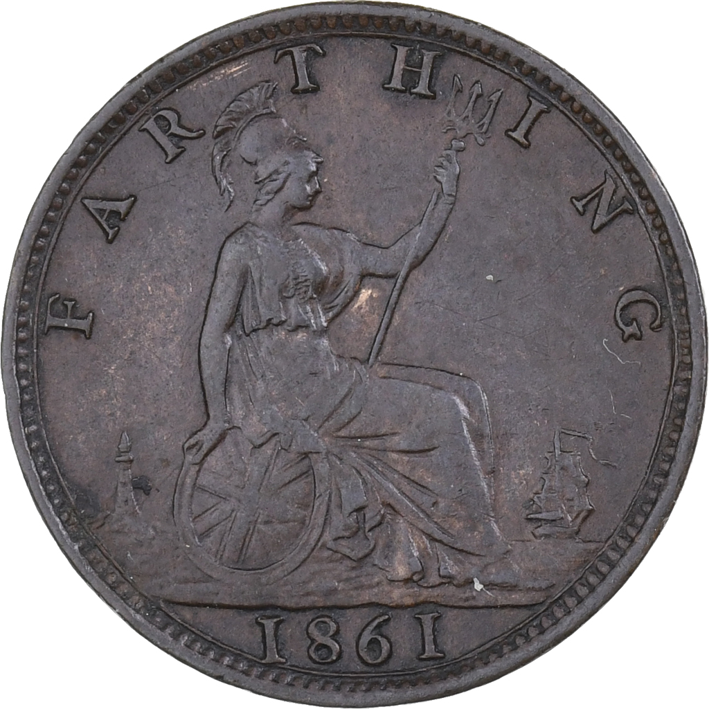 Great Britain, Victoria, Farthing, 1861, Bronze, , KM:747.2