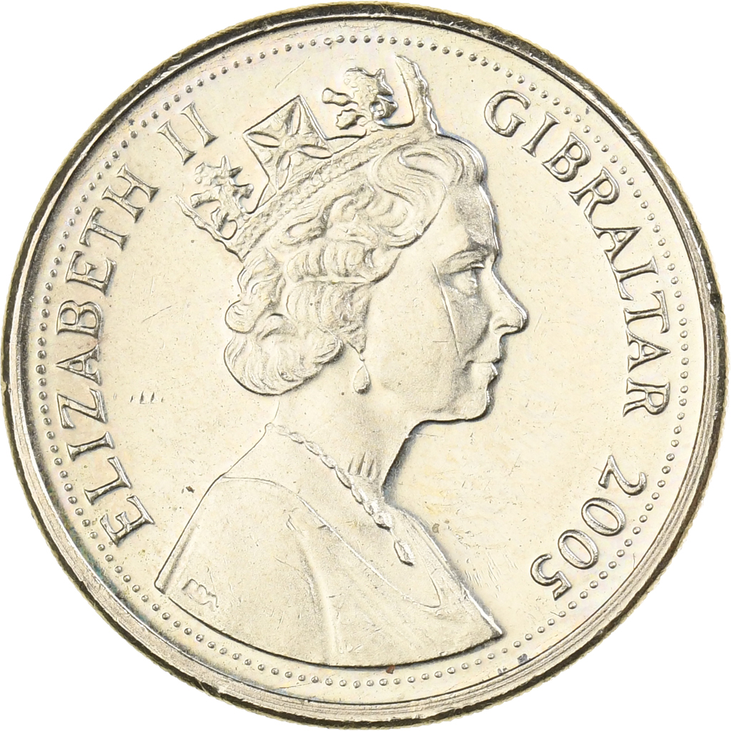 Gibraltar, Elizabeth II, Pound, 2005, Nickel-brass, , KM:1091