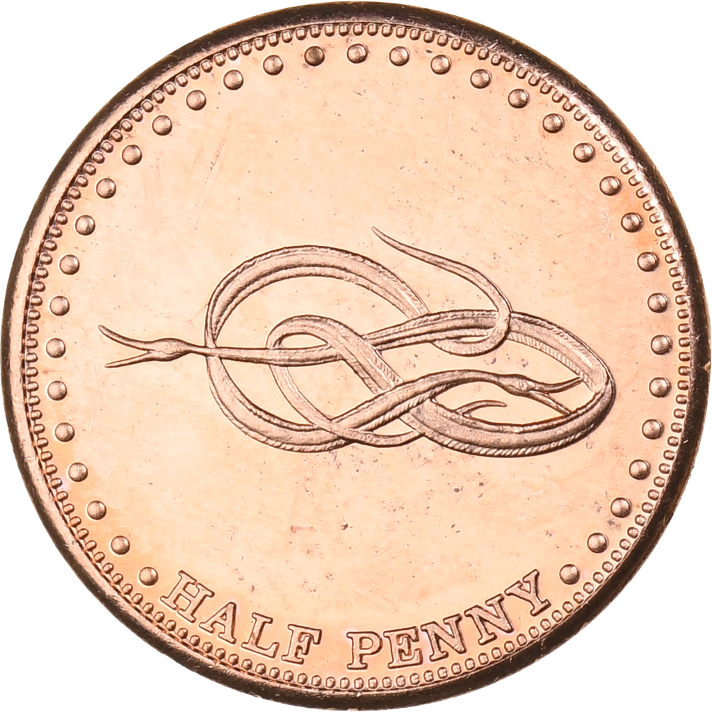 Tristan Da Cunha, Elizabeth II, 1/2 Penny, 2008, Franklin Mint, Copper, 