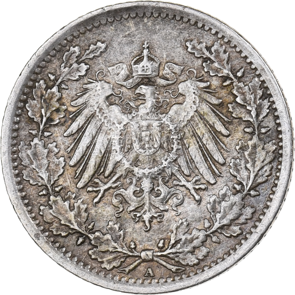 GERMANY - EMPIRE, 1/2 Mark, 1917, Berlin, Silver, , KM:17