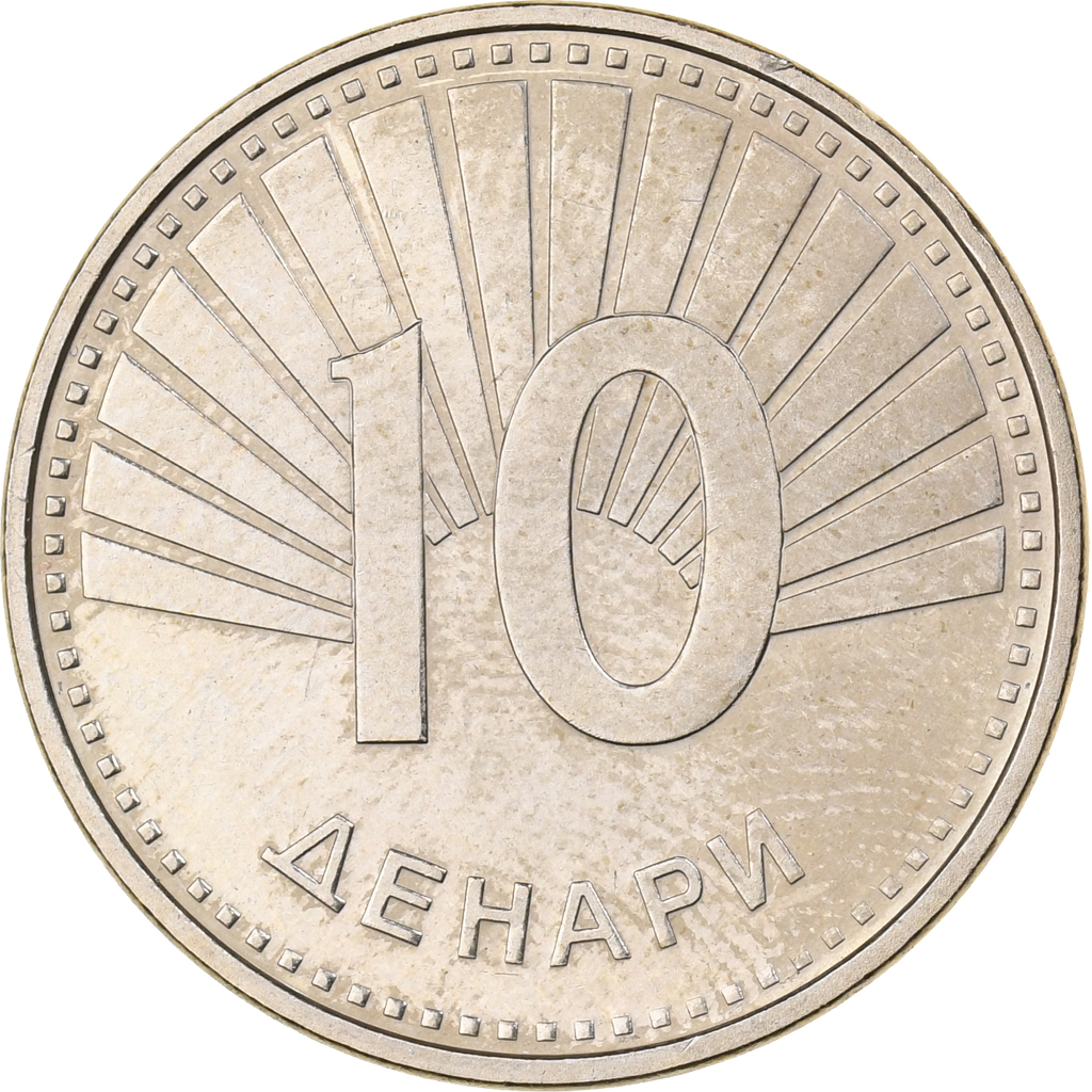 Macedonia, 10 Denari, 2008, Copper-Nickel-Zinc, , KM:31