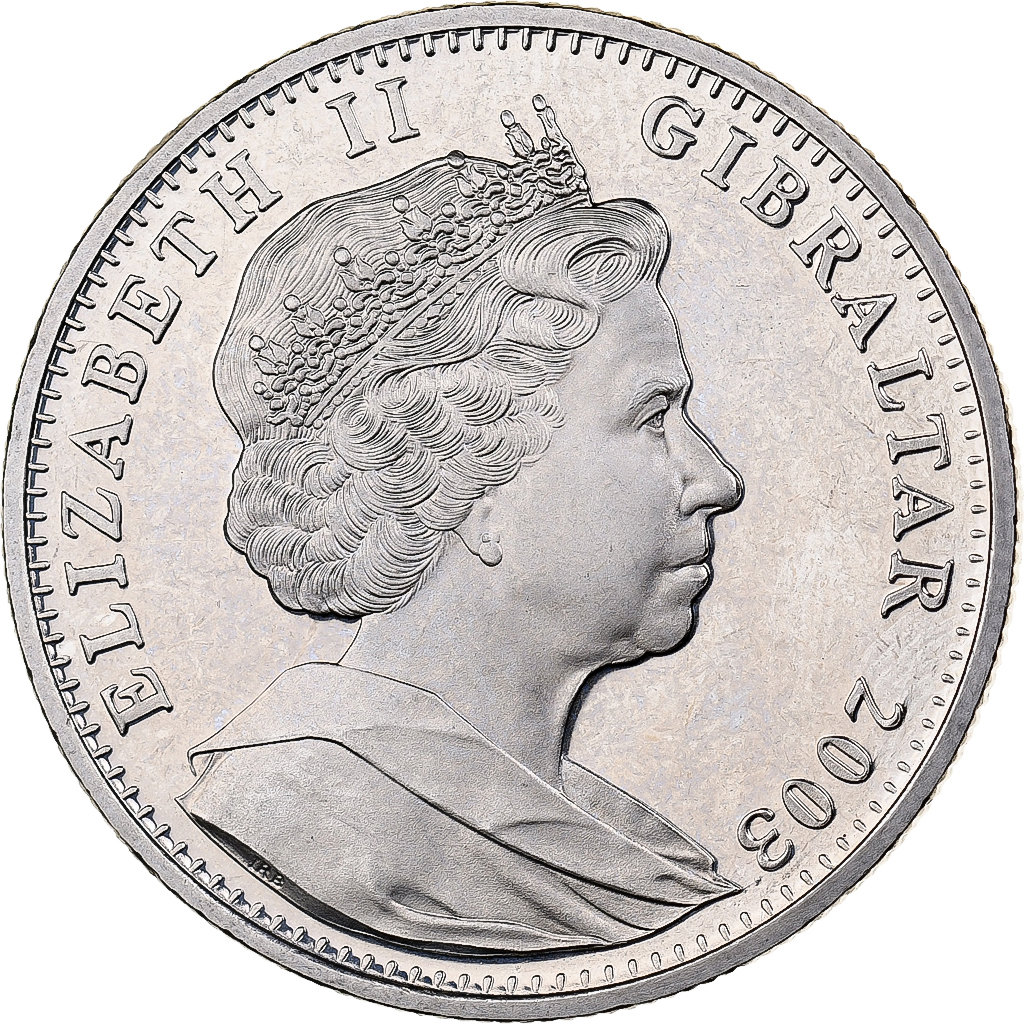 Gibraltar, Elizabeth II, Crown, 2003, Copper-nickel, , KM:1052