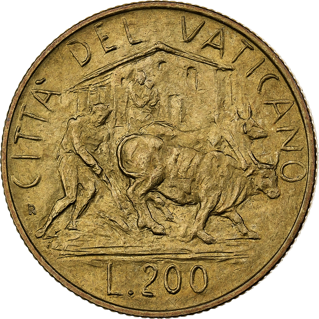 VATICAN CITY, John Paul II, 200 Lire, 1982 (Anno IV), Rome, Aluminum-Bronze