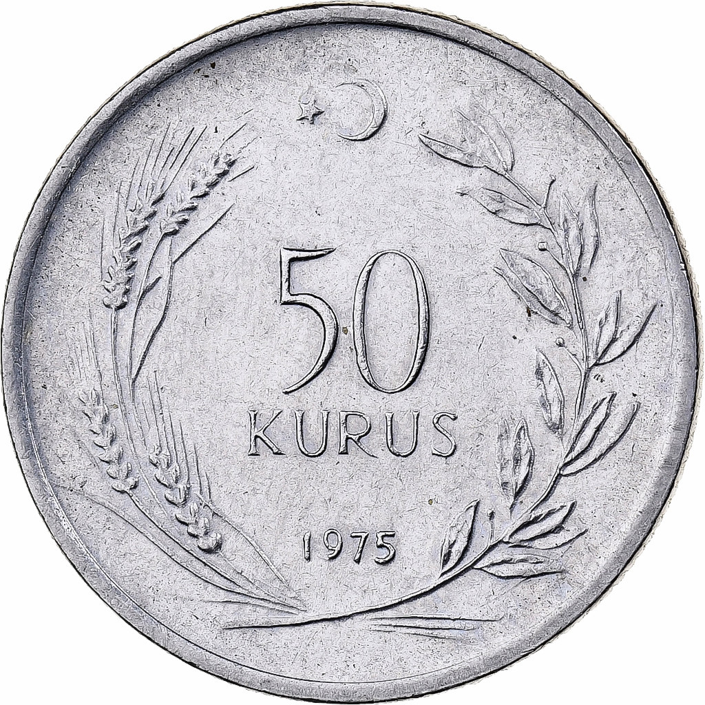Turkey, 50 Kurus, 1975, Stainless Steel, , KM:899