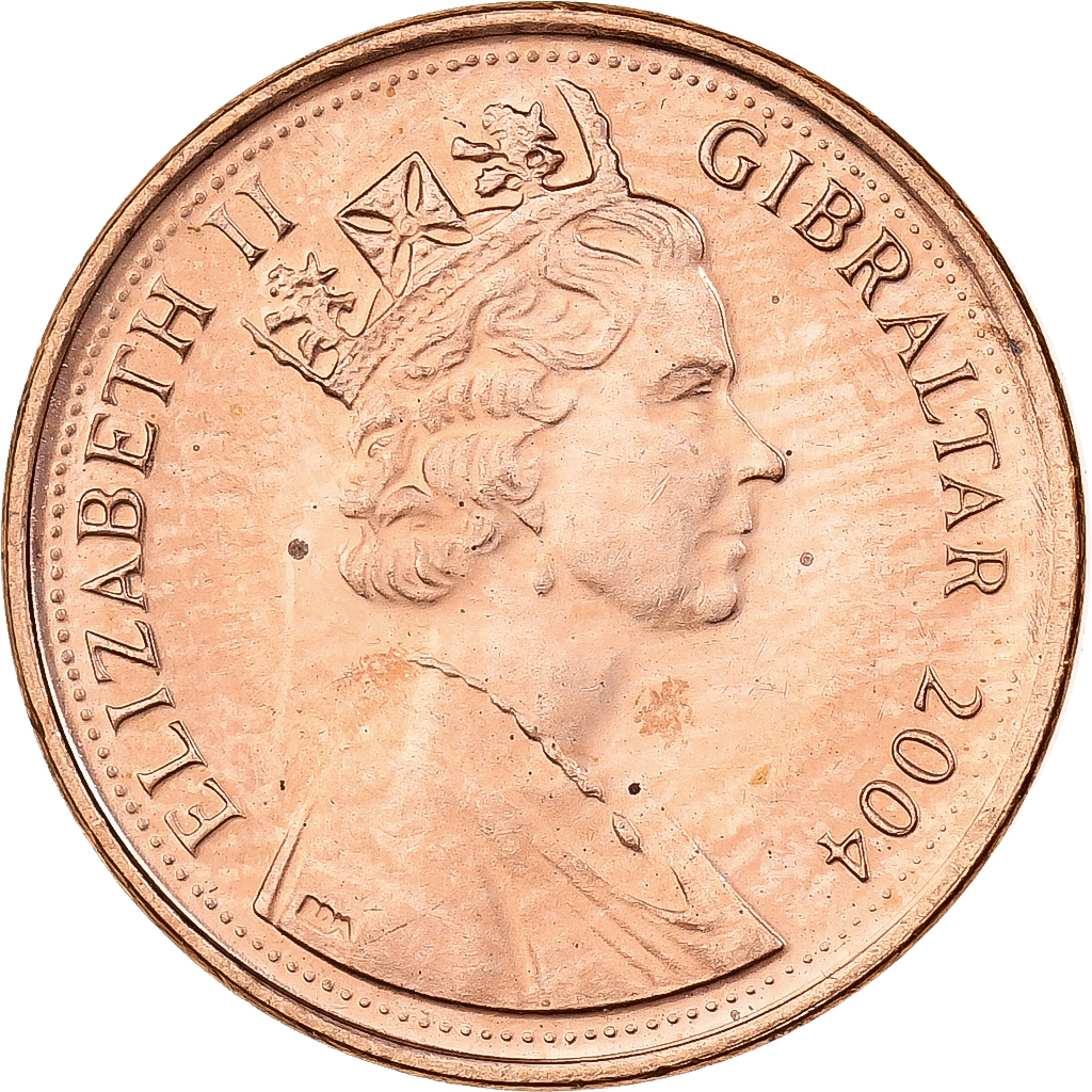 Gibraltar, Elizabeth II, Penny, 2004, Copper Plated Steel, , KM:1046