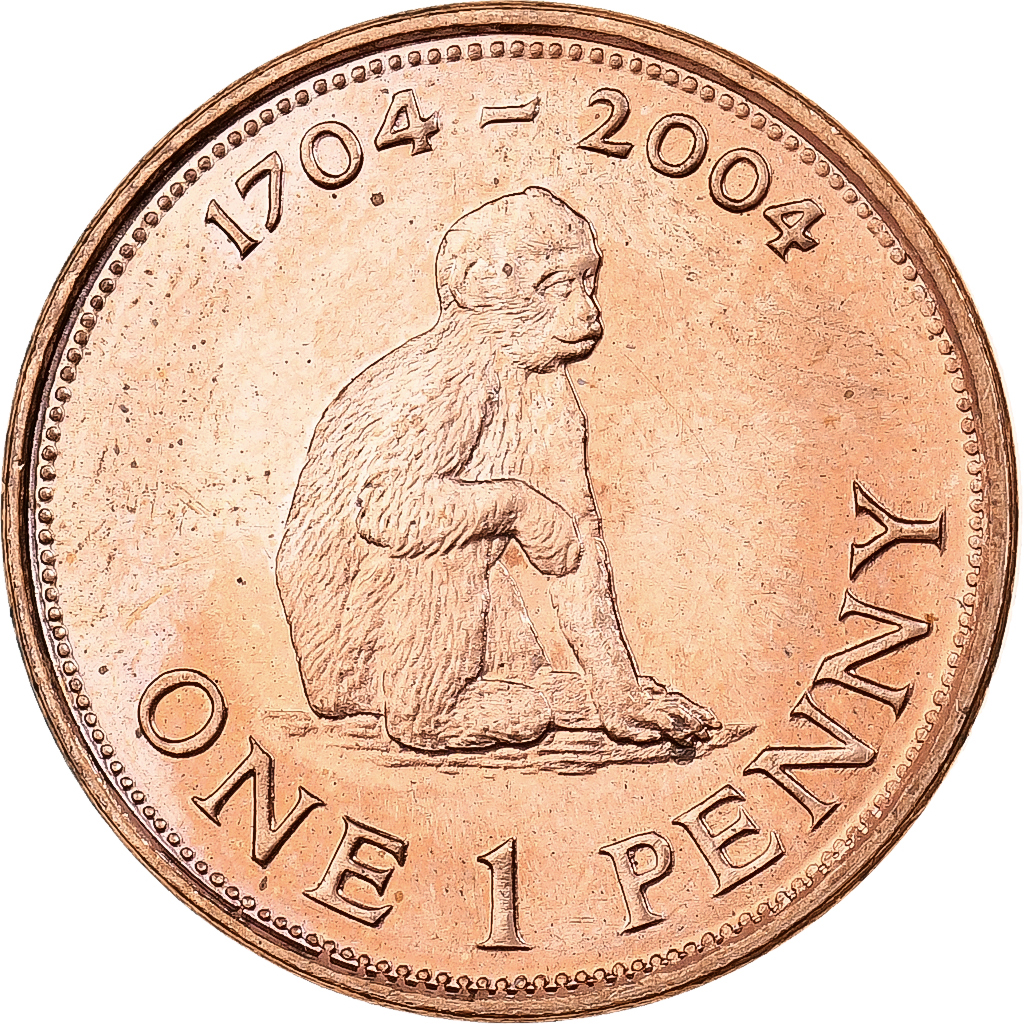 Gibraltar, Elizabeth II, Penny, 2004, Copper Plated Steel, , KM:1046