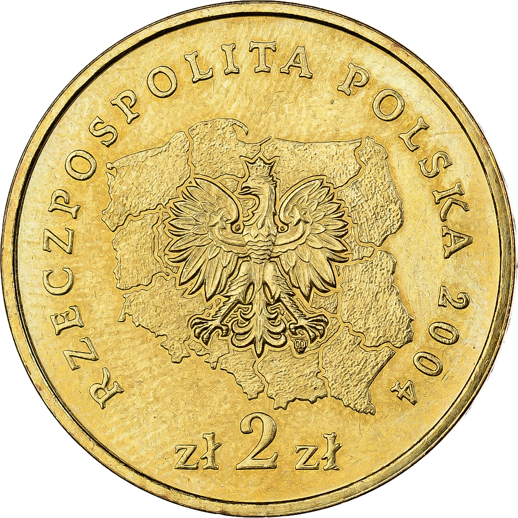 Poland, 2 Zlote, 2004, Warsaw, Brass, , KM:486
