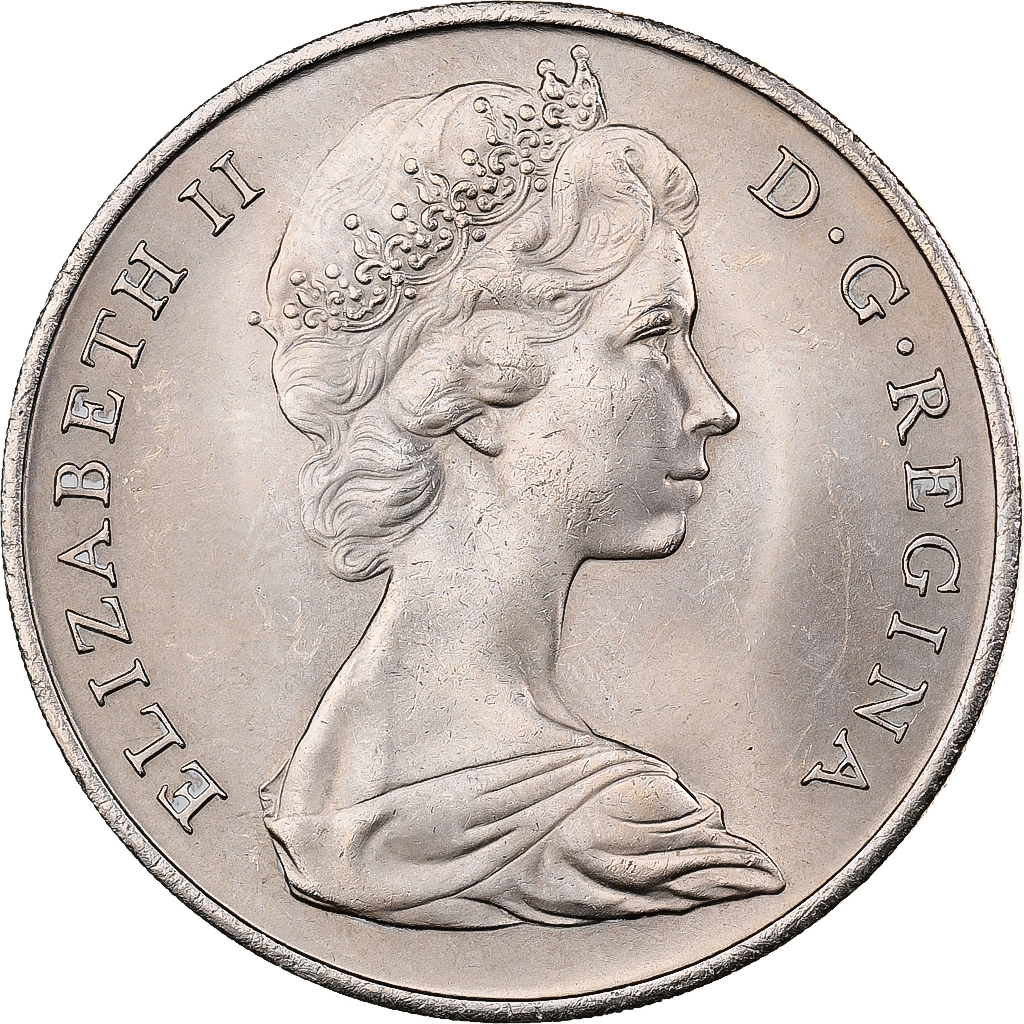 Gibraltar, Elizabeth II, Crown, 1968, Copper-nickel, , KM:4