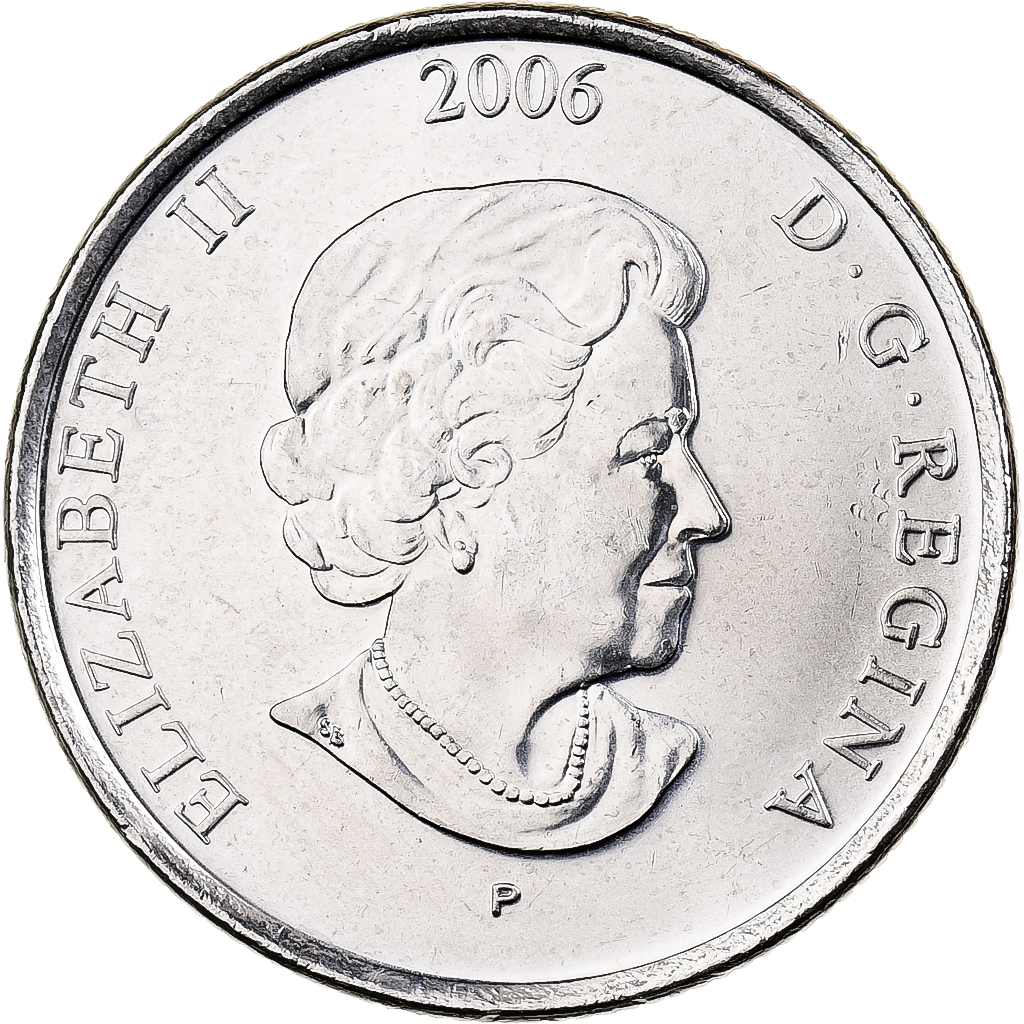Canada, Elizabeth II, 25 Cents, 2006, Royal Canadian Mint, Nickel plated steel
