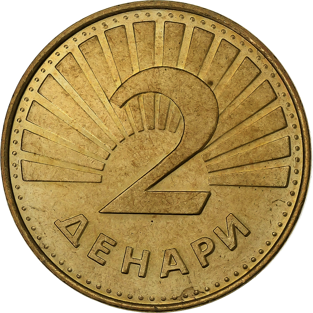 Macedonia, 2 Denari, 1993, Brass, , KM:3