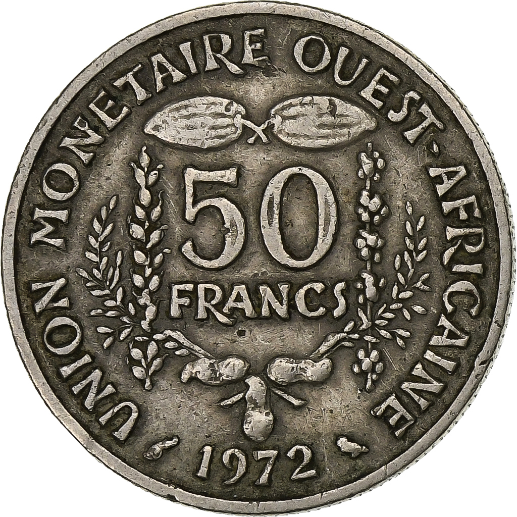 West African States, 50 Francs, 1972, Paris, Copper-nickel, , KM:6